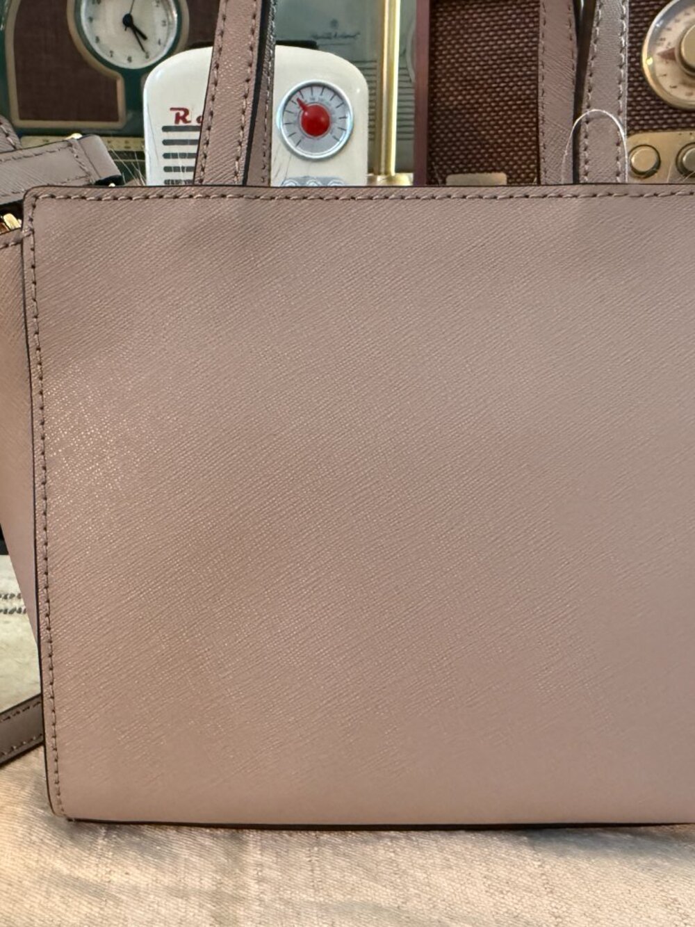 NWT Kate Spade New York Owl Mini Satchel Crossbody |Taupe Leather | Rare Novelty - Picture 6 of 9